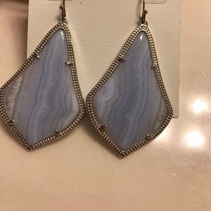 Alexandra Earrings (Blue Lace Agate)